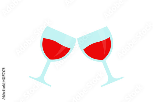 wine glass vector icon flat