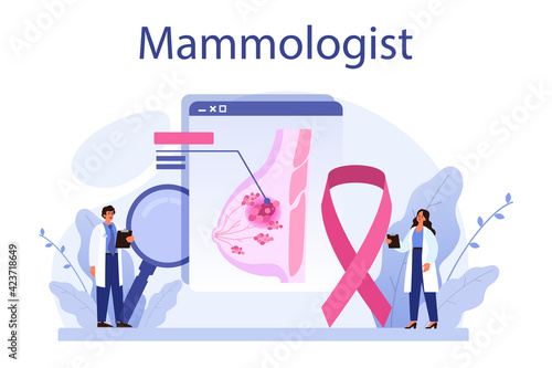 Mammologist concept. Consultation with doctor about breast disease