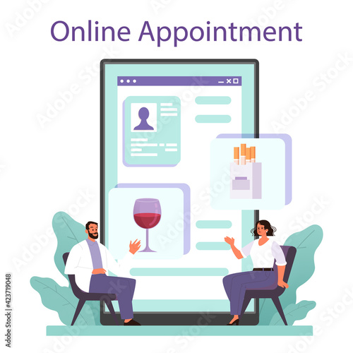 Narcologist web banner or landing page. Professional medical specialist.