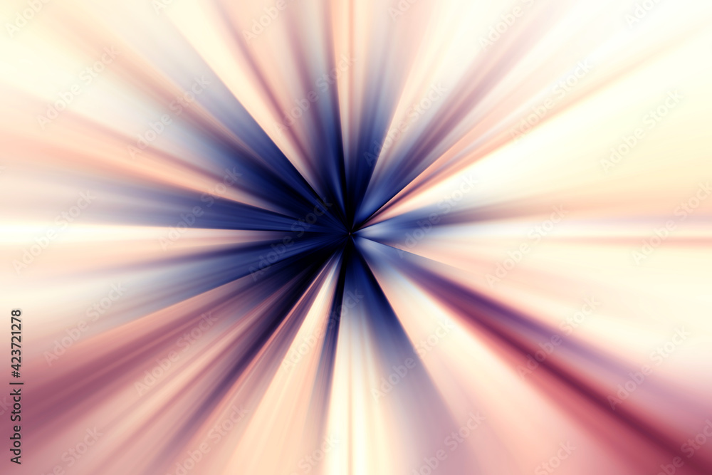 Obraz premium Abstract surface of radial blur zoom in dark blue, lilac and pink tones. Bright colorful background with radial, diverging, converging lines. 