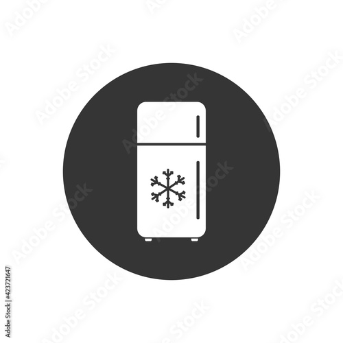 Refrigerator vector white icon. Frig flat sign design. Freezer symbol pictogram. Frig icon