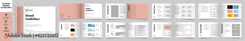 Landscape Brand Manual Template, Simple style and modern layout Brand Style , Brand Book, Brand Identity, Brand Guideline, Guide Book