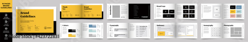 Landscape Brand Manual Template, Simple style and modern layout Brand Style , Brand Book, Brand Identity, Brand Guideline, Guide Book