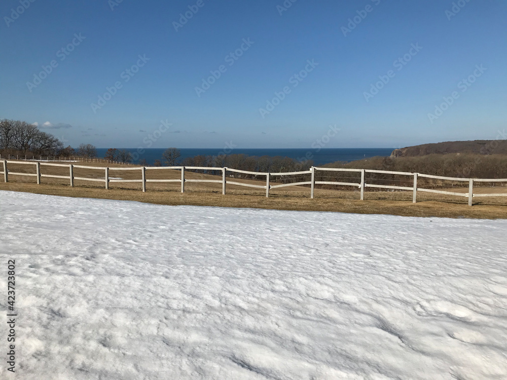 Snow Landscape with Fence Snow Landscape with Fence