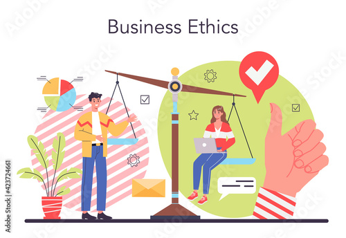 Business ethics concept. Corporate relations and culture