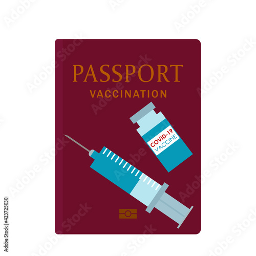 the concept of international immunization against covid-19. vaccination passport for travel and travel around the world.