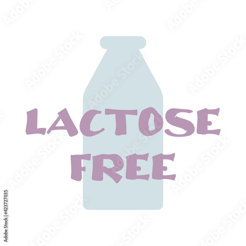 illustration of a bottle of lactose free milk