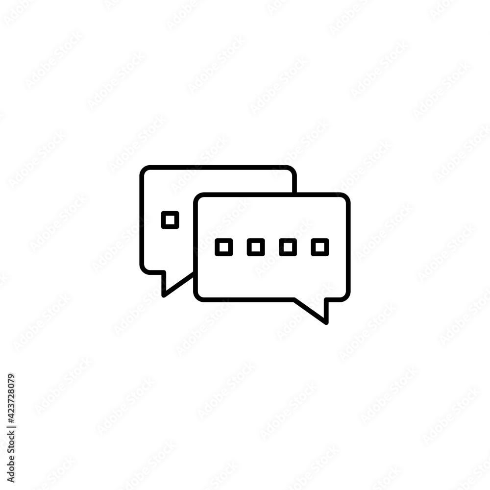 Chatting icon in flat black line style, isolated on white Chatting icon in flat black line style, isolated on white