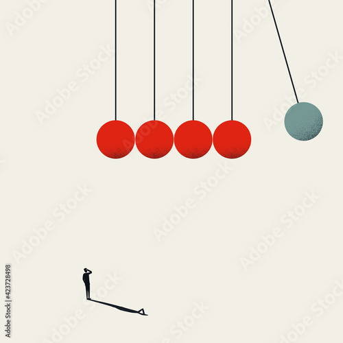 Business abstract vector concept. Symbol of leadership, movement, creativity. Minimal illustration. photo