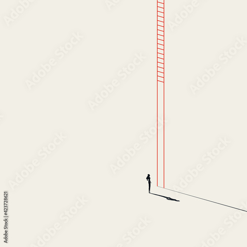 Business inequality and opportunity for woman vector concept. Symbol of unequal career offers. Minimal illustration