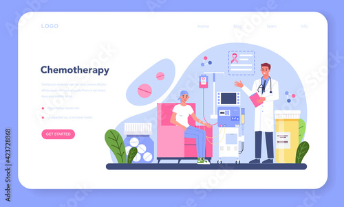 Professional oncologist web banner or landing page. Cancer disease