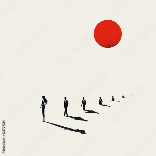 Business woman leader vector concept. Symbol of leadership, feminism, emancipation. Minimal illustration.