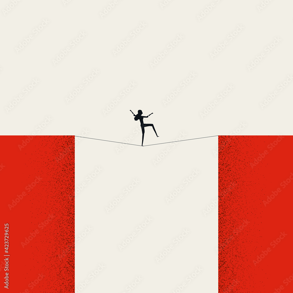 Business challenge and risk vector concept. Symbol of danger ...