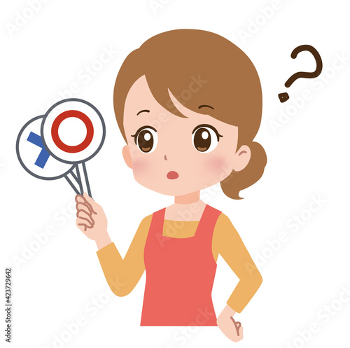 回答する若い女性のイラスト