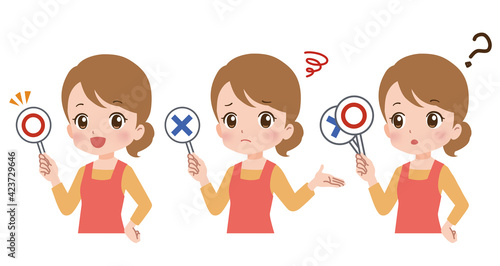 回答する若い女性のイラスト