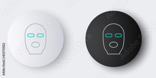 Line Thief mask icon isolated on grey background. Bandit mask, criminal man. Colorful outline concept. Vector