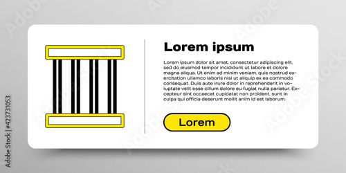 Line Prison window icon isolated on white background. Colorful outline concept. Vector