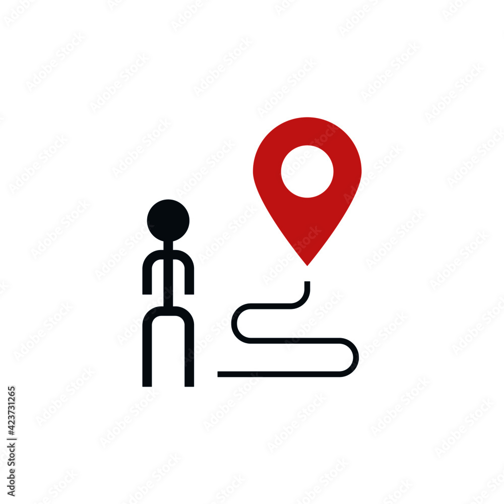 Location destination icon in color icon, isolated on white background 