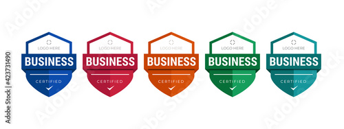 Set of company training badge certificates to determine based on criteria. Vector illustration certified logo design template.