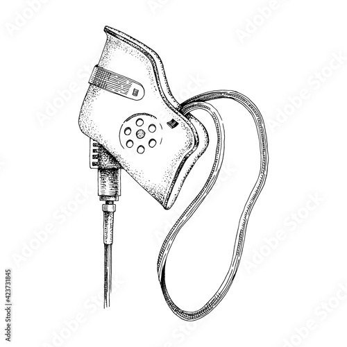 Oxygen mask on white background.