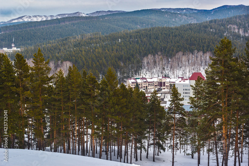 snow covered mountains