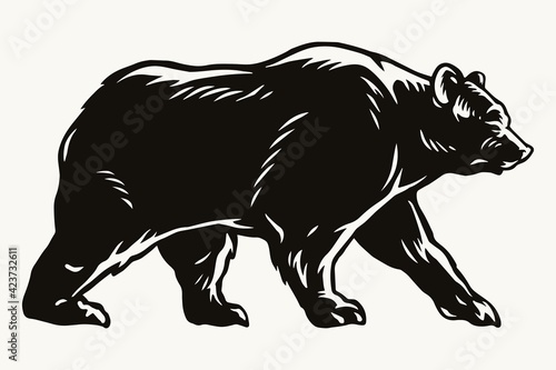 Strong bear black silhouette concept