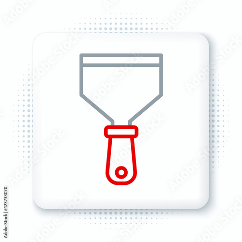 Line Putty knife icon isolated on white background. Spatula repair tool. Spackling or paint instruments. Colorful outline concept. Vector