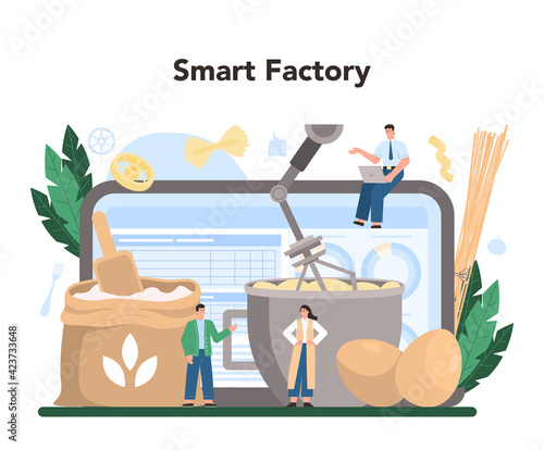 Spaghetti or pasta production industry online service or platform