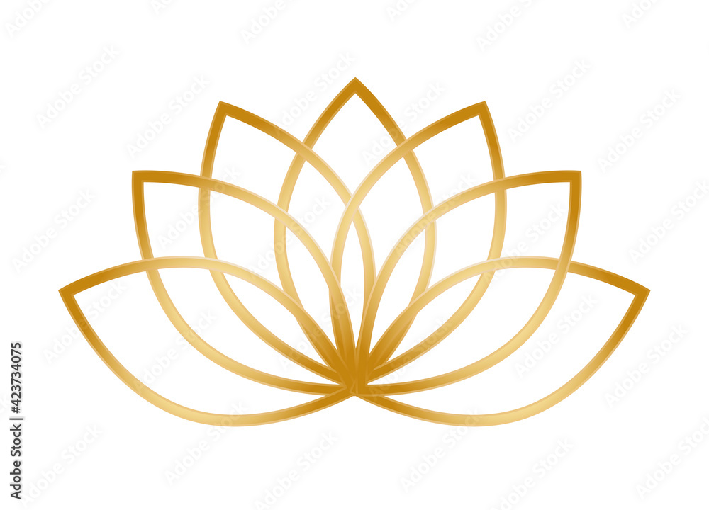 filigranes stilisiertes goldenes Blüten Symbol