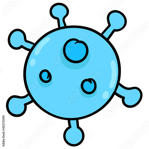 bacterial virus microscopic object. carton emoticon. doodle icon drawing