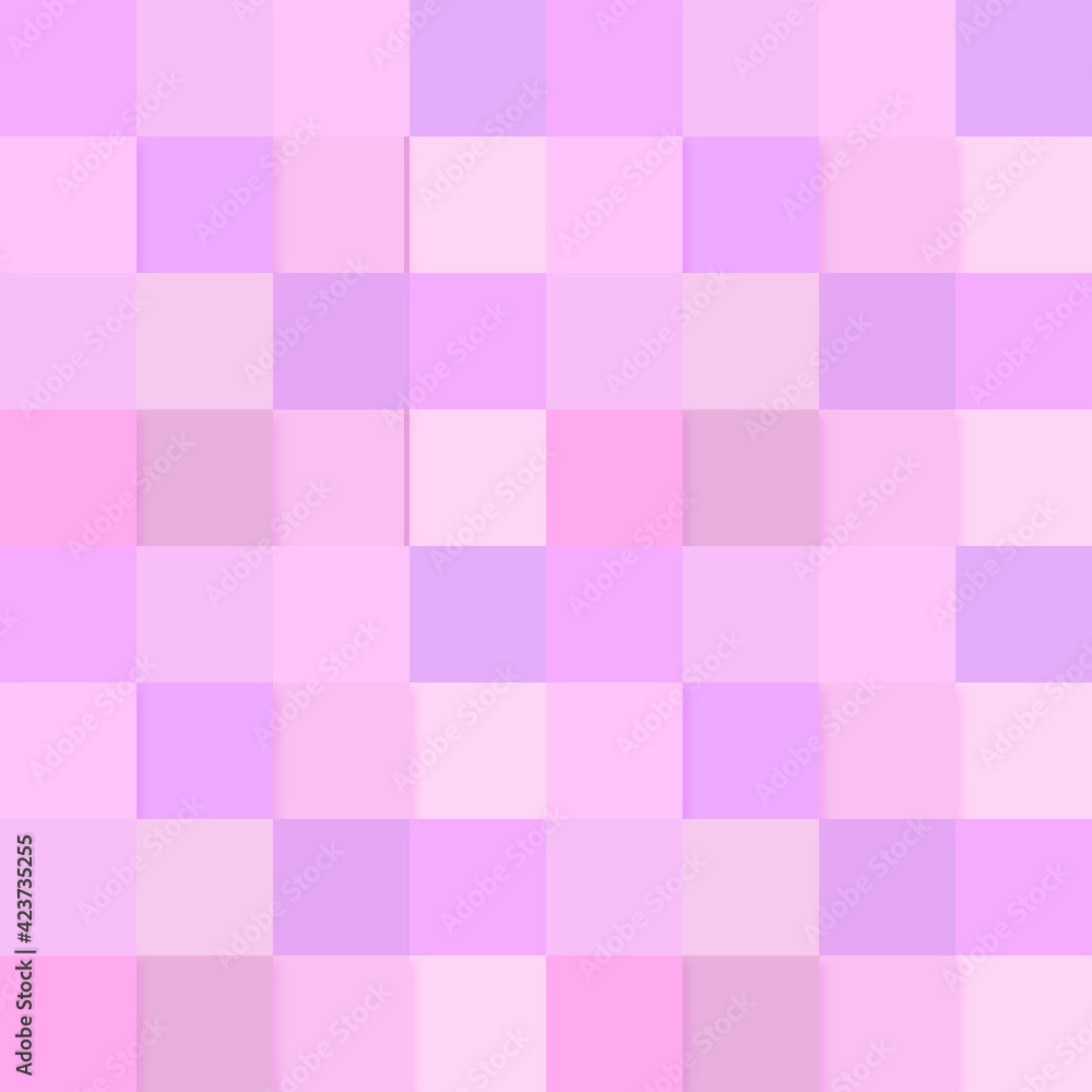 Mosaic purple pink background with squares seamless pattern, geometric design