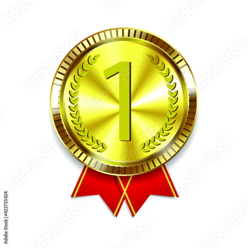 Champion glden medal isolated on a white background