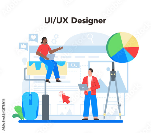 UX UI designer concept. App interface improvement. User interface © inspiring.team