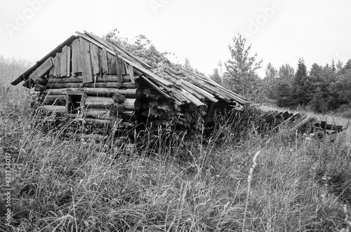 Wallpaper Mural Old abandoned wooden houses, Latvia Torontodigital.ca