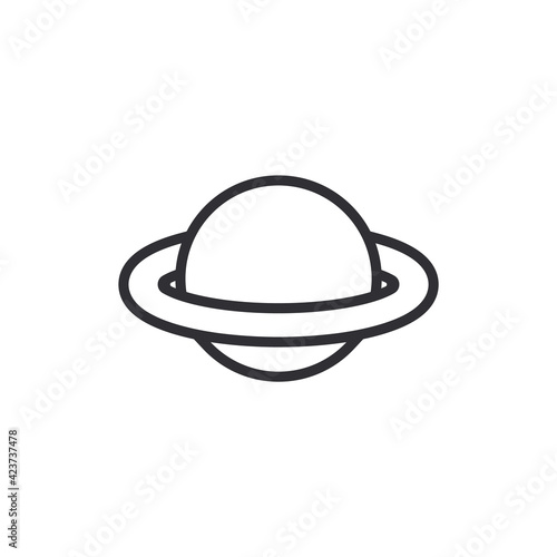 Saturn Planet. Saturn icon. Logo template. Saturn with ring. Sixth planet from Sun. Solar system. Space symbol. Galaxy sign. Planet vector. Cartoon Saturn planet. Cosmic sign. Astronomy. Science icon.