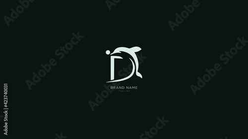 Alphabet letter Initial D, DD dolphin logo vector design, minimal, innovative, creative, symbol, sign, monogram, template, logotype, concept, branding for premium business typeface, startup, company.