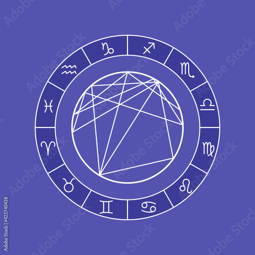 Natal chart illustration. Clipart image