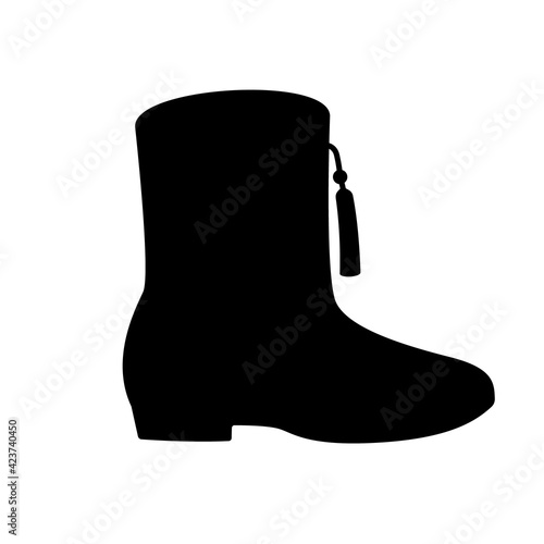 Drill team boots silhouette icon. Clipart image isolated on white background