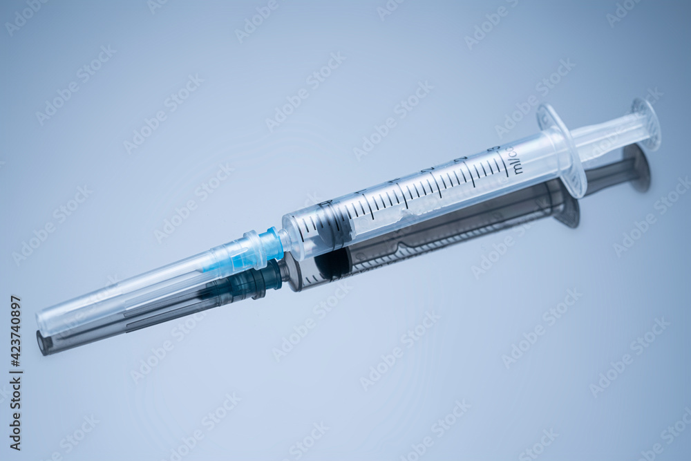 Medication drug needle syringe drug,medical Vaccine vial hypodermic injection Close-up of the antidote