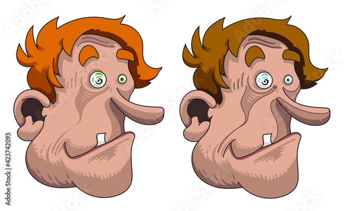 Tête d'un personnage ravis