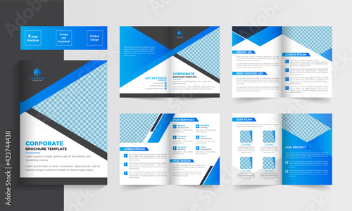 Bifold brochure template design. Company profile template design. Business brochure template
