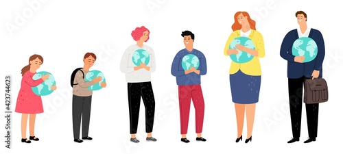 People hold planet