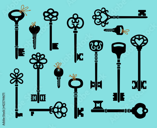 Cartoon antique keys