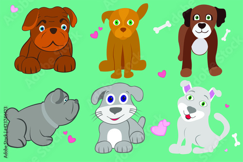 collection of vector dogs set of cute pets
