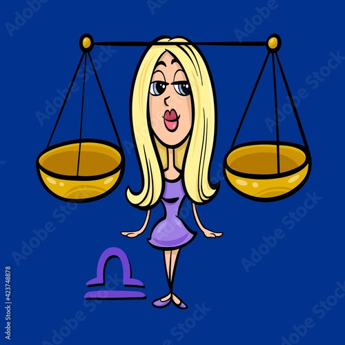 Libra zodiac illustration