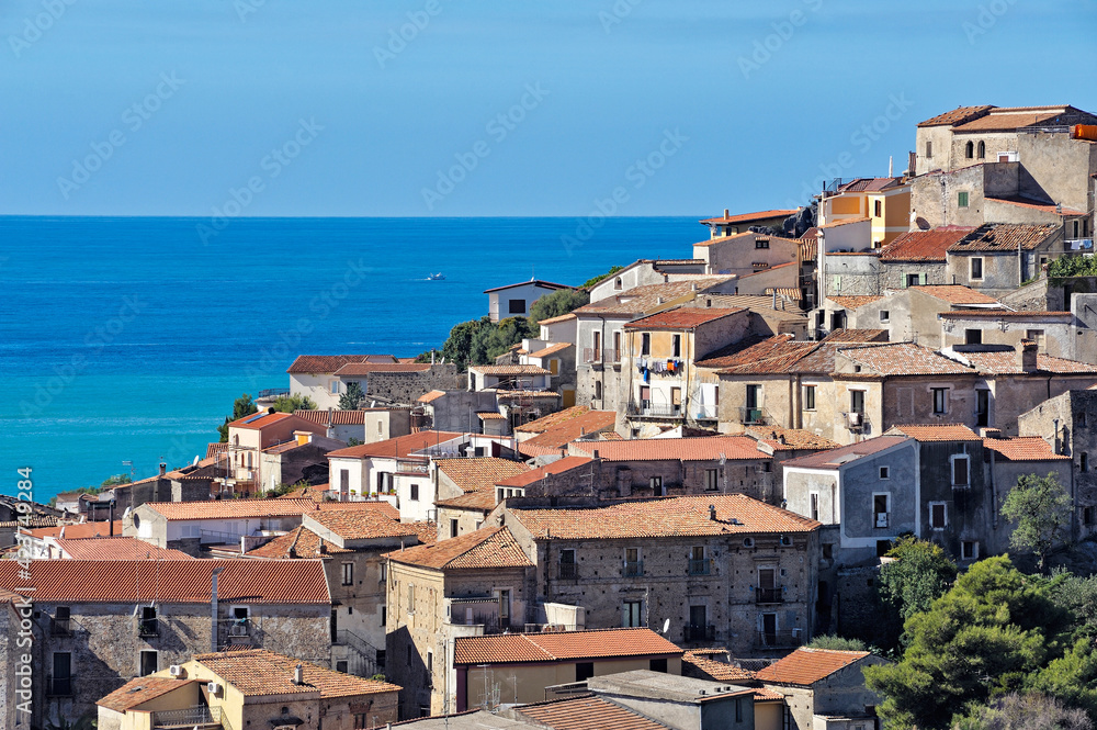 View of the village of Scalea; District of Cosenza; Calabria, Italy; Europe