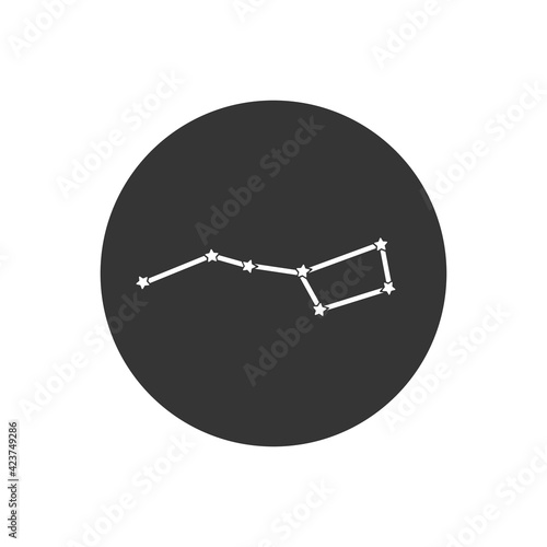 Big Dipper constellation icon isolated on white background. Ursa Major icon Vector