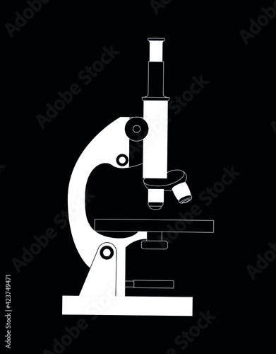 microscope white on black background