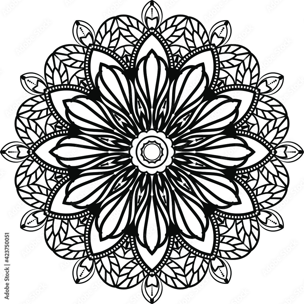 Mandala Design Template for coloring page &amp; book Stock Vector | Adobe Stock