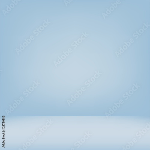 Abstract blue gradient background room studio. Vector